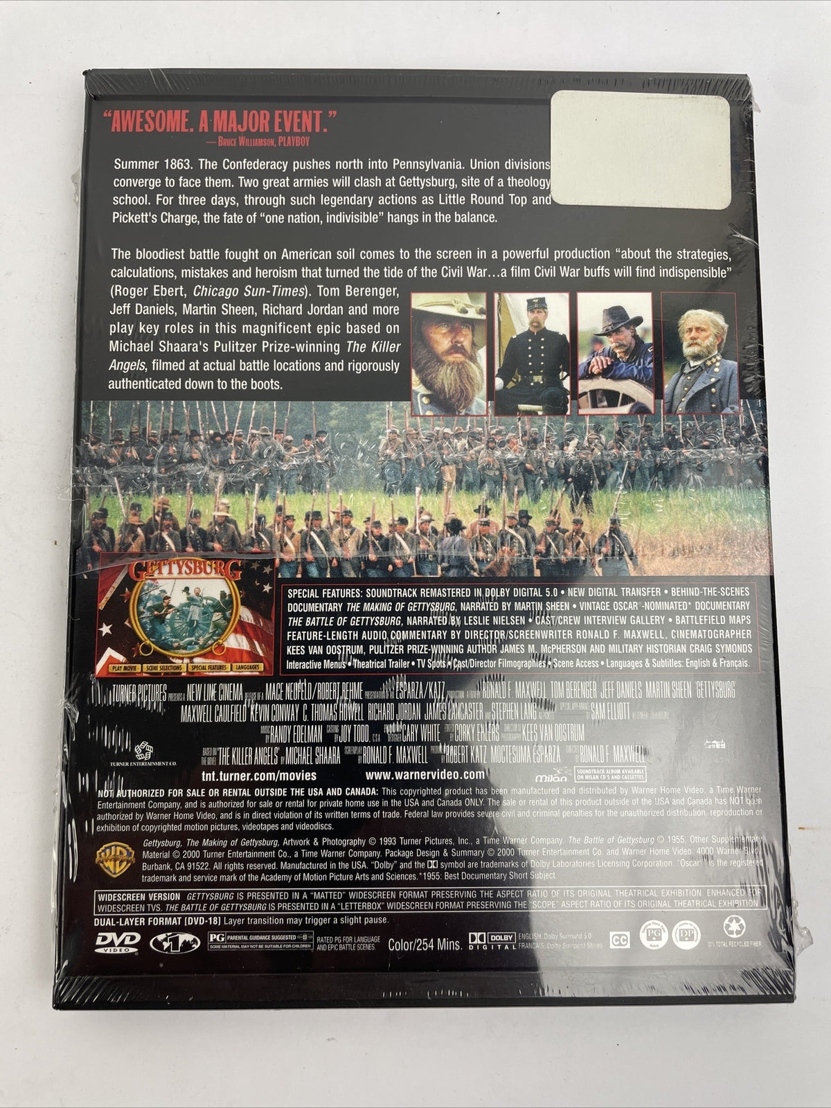 Gettysburg DVD Video Ron Maxwell (DIR) 1993 Widescreen English Drama PG - Sealed