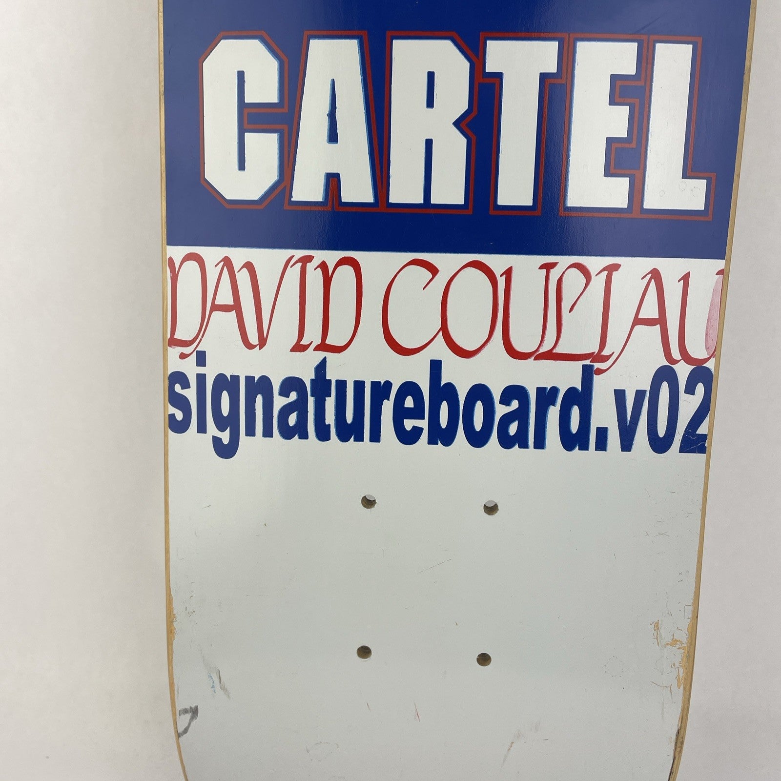 DAVID COULIAU Cartel Skateboards Pro Model Skateboard Deck 7.5 x 31." Circa 1999