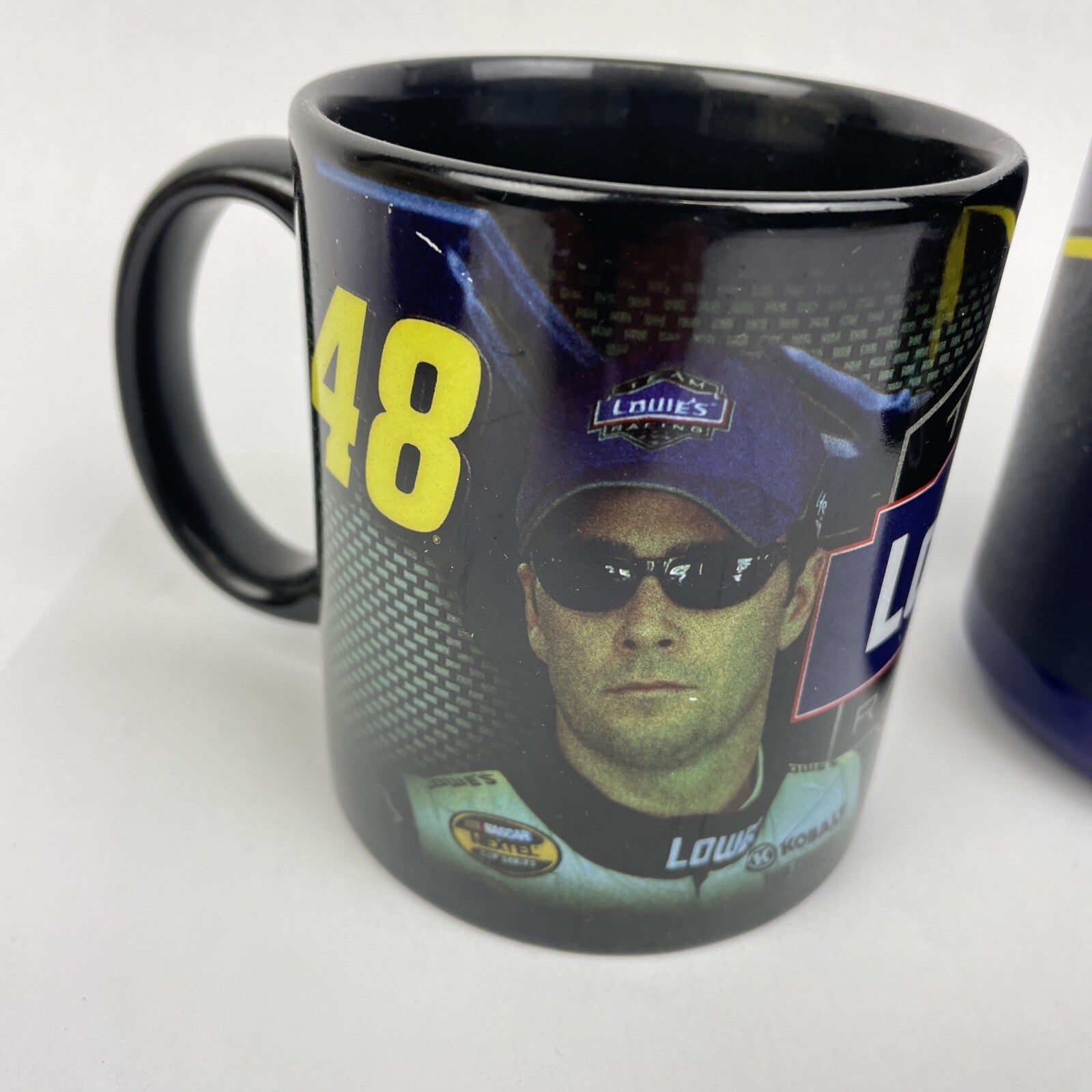3 x NASCAR Jimmie Johnson #48 3D 12 oz. Coffee Mugs Blue Yellow Signature Racing