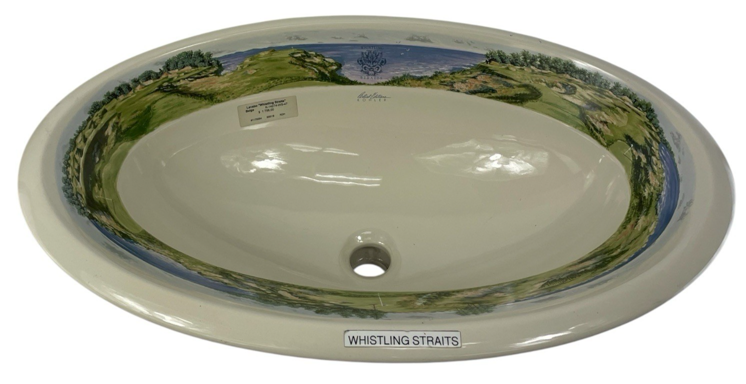 Kohler K-108-3-PB+K-274-WS Whistling Straits Antique Sink Faucet Artist Edition