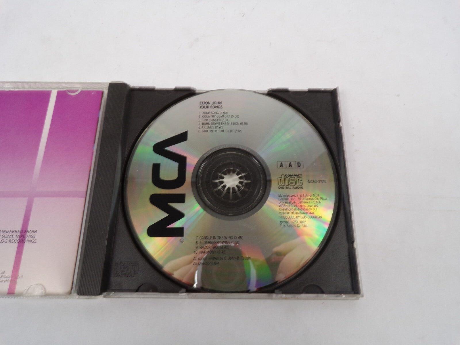 Eliton John Your Songs Country Tiny Dancer Burn Down The Mission Friends CD#26
