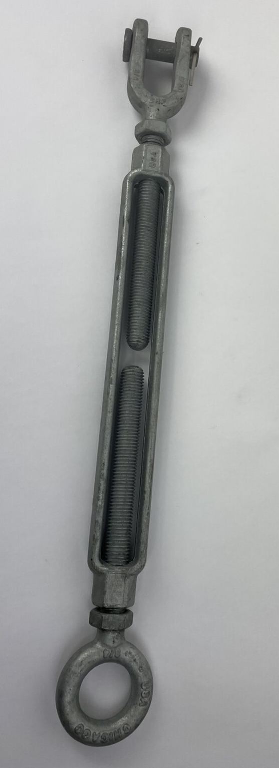 Chicago Hardware USA Turnbuckle Jaw & Eye Galvanized 3/4" x 14" Body CHF 3/4"