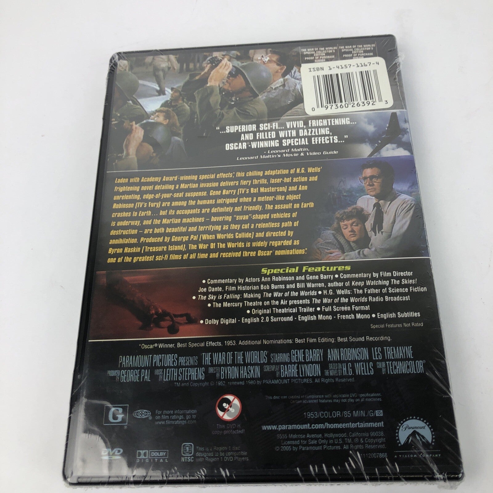 The War of the Worlds (DVD,2005, Collectors Edition) Mint Disc ,Gene Barry