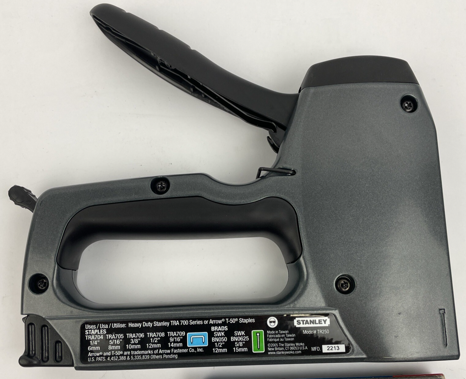 Stanley TR250 Heavy Duty T50 Staple Gun - Aircraft Aluminum W 3/8" 10mm Staples