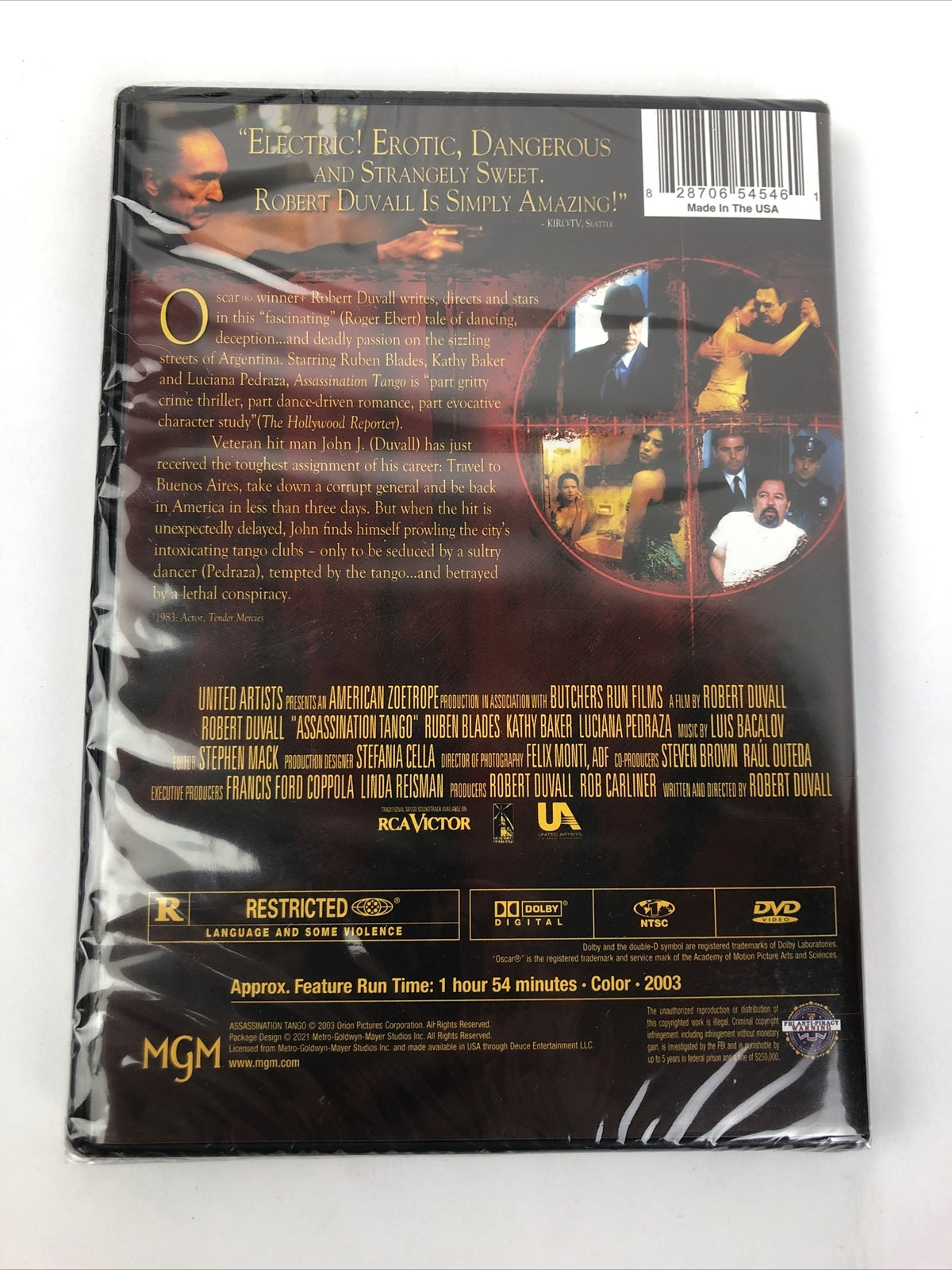 Assassination Tango (DVD, 2003) Robert Duvall NEW Sealed Rated R 114min.