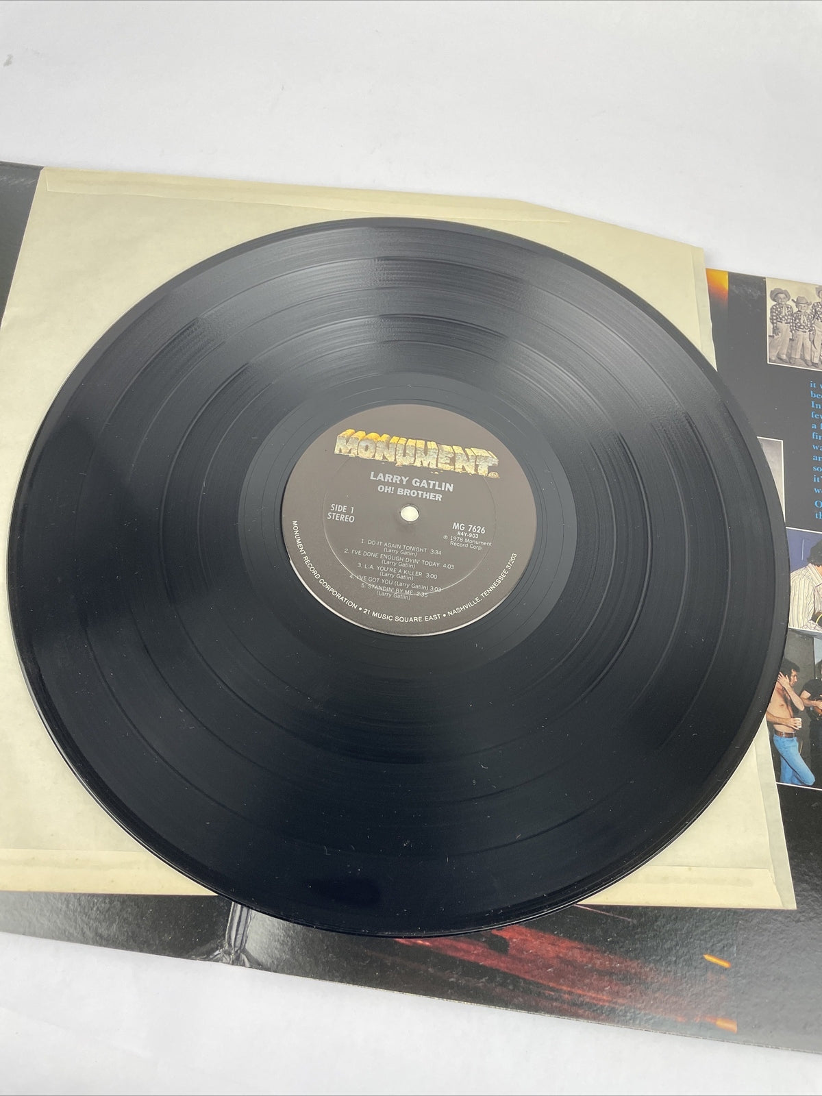LARRY GATLIN "O'BROTHER" 12" VINYL 33 RPM LP MONUMENT RECORDS MG7626 1978