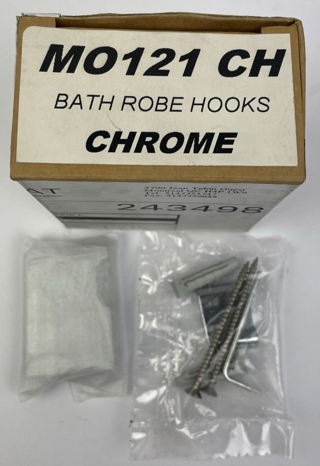 Designer essentials MO121 CH Bathroom Accessory Square Towel Single Robe Hook