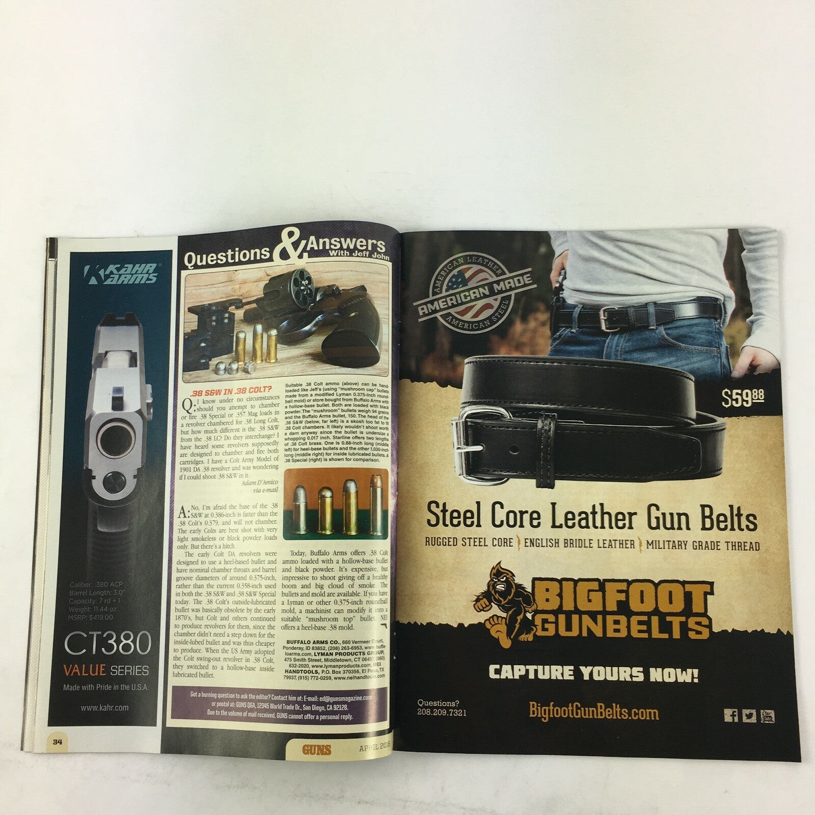 April 2016 Guns Magazine Hi-Cap Big Bore .45 ACP Pathfinder .22 LR .45 Colt/ACP