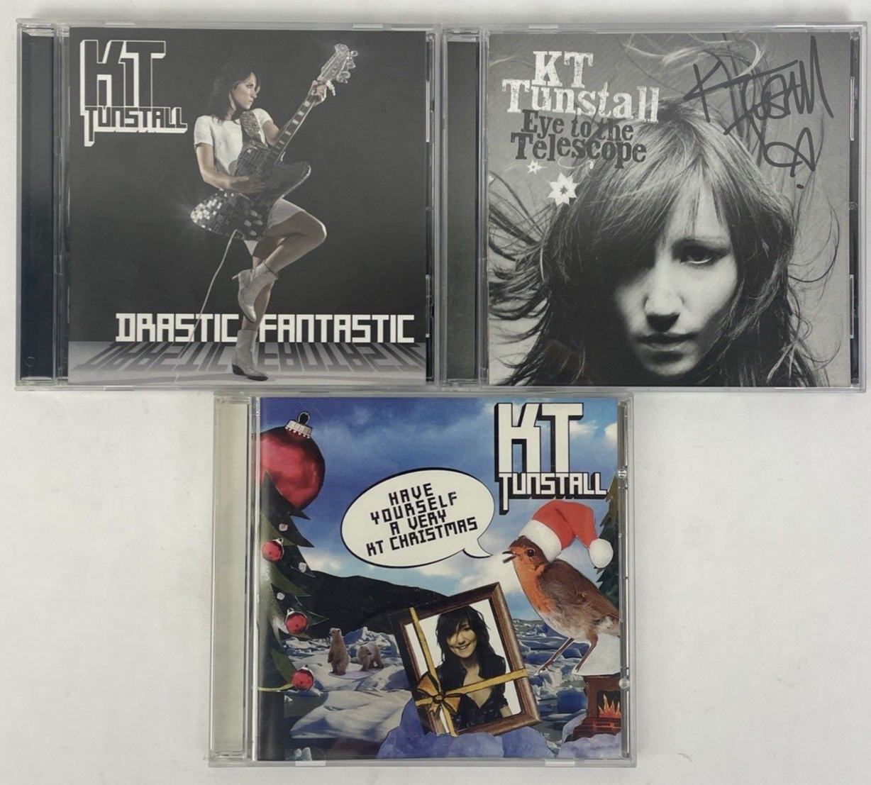 3 x KT Tunstall Audio CDs, Eye to the Telescope , Drastic Fantastic, Christmas