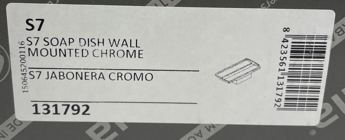 OEM SONIA Designer Wall Mount Bathroom Soap Dish Chrome and Glass Model S7 RARE