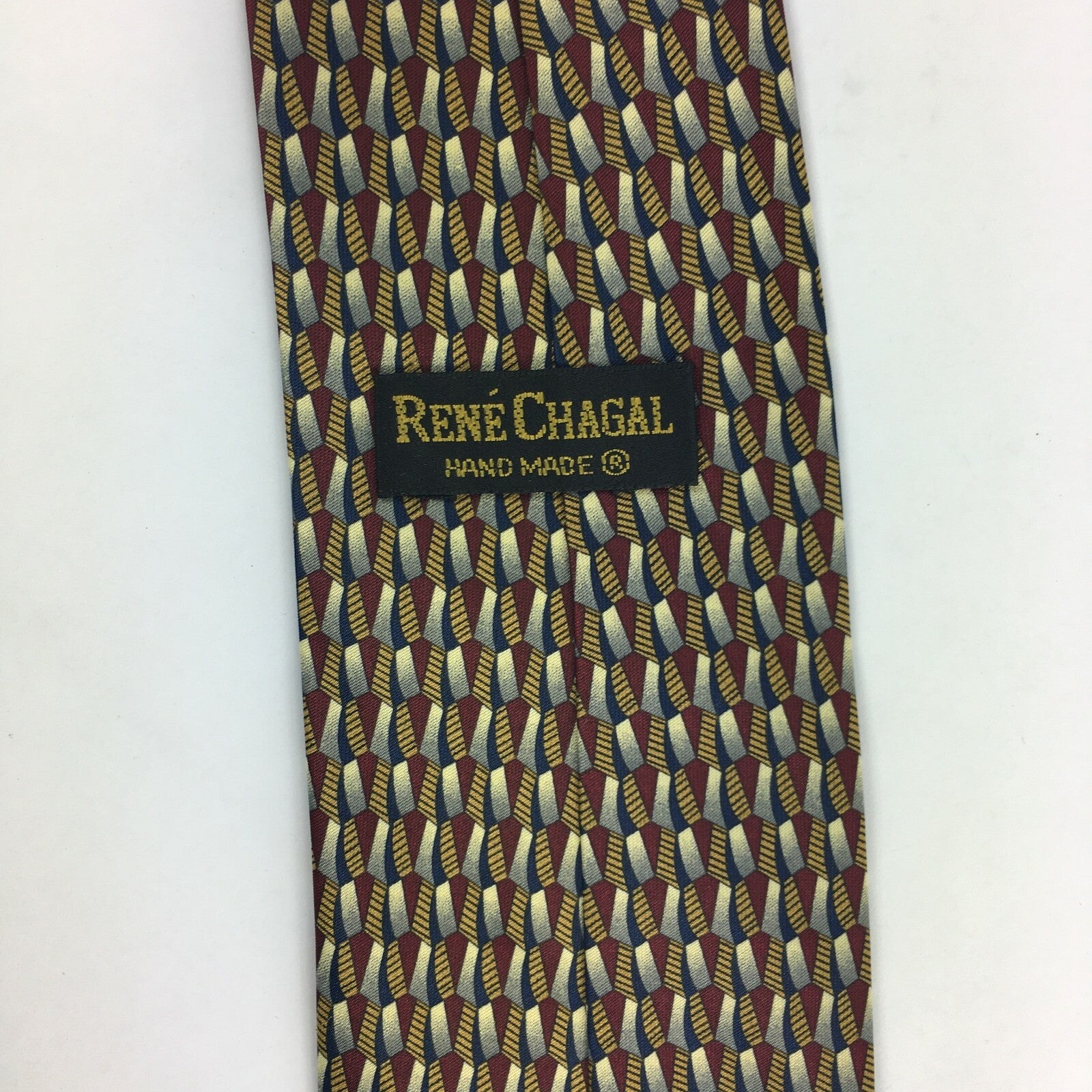 Genuine Rene Chagal 100% Silk Handmade Stylish Formal/Casual Tie Multi Coloured