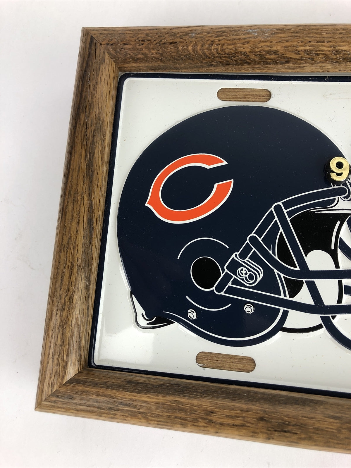 Vintage Chicago Bears Team NFL Liscense Plate Display Clock NFL Football