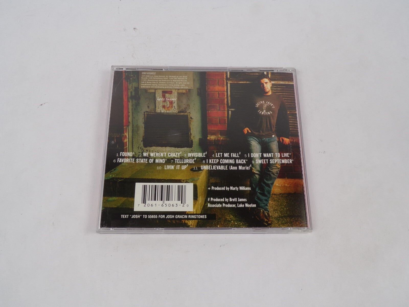 Josh Gracin We Weren't Crazy Found Let Me Fall Telluride Livin It Up CD#68