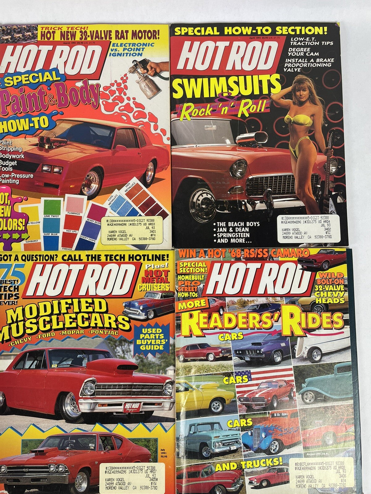 Lot of 12: VINTAGE HOT ROD MAGAZINES Complete Full Set 12 issues Jan to Dec 1991