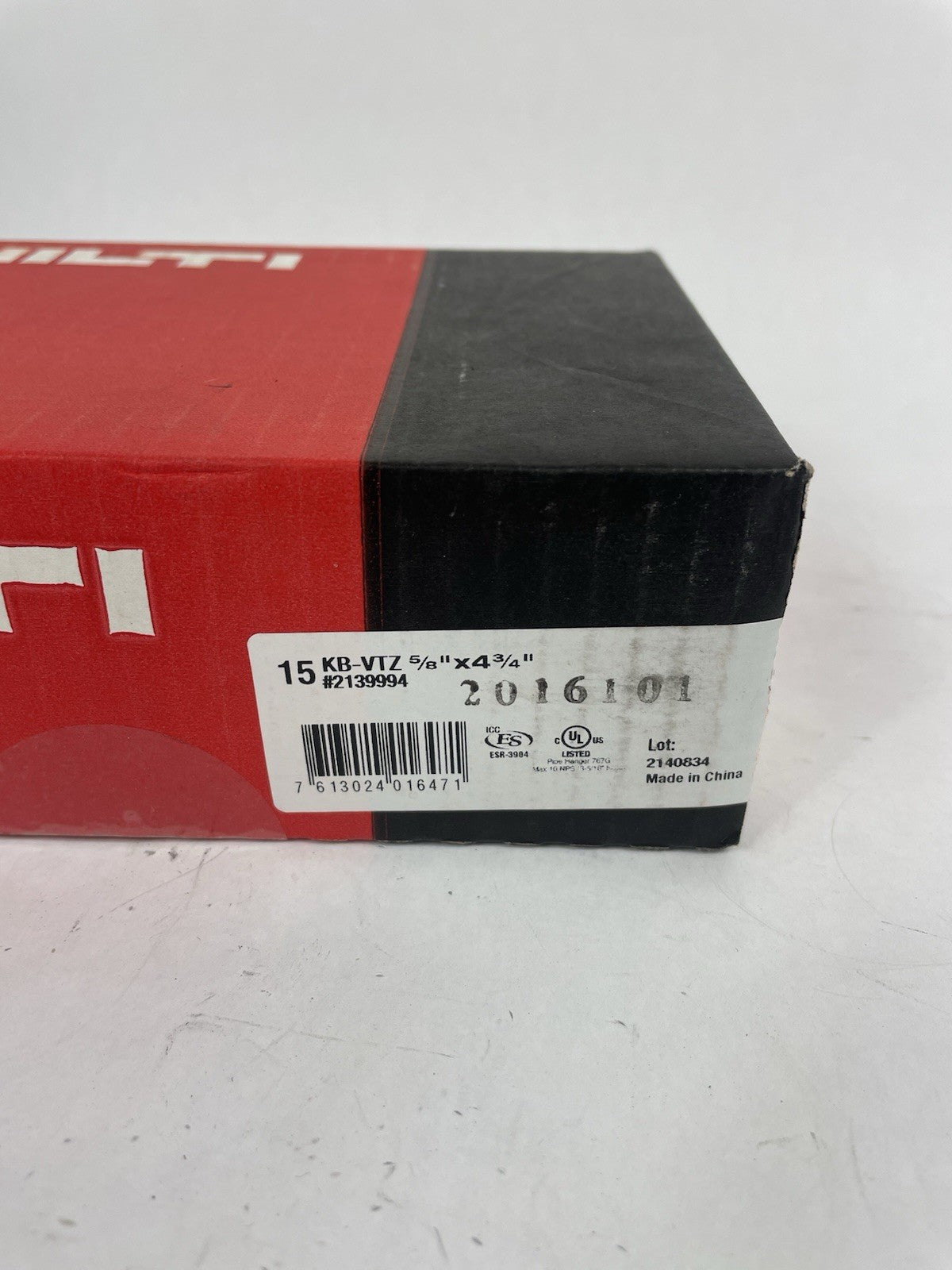 Box of 15 Hilti KB-VTZ 5/8" x 4 3/4" EXPANSION / WEDGE ANCHORS - #2139994