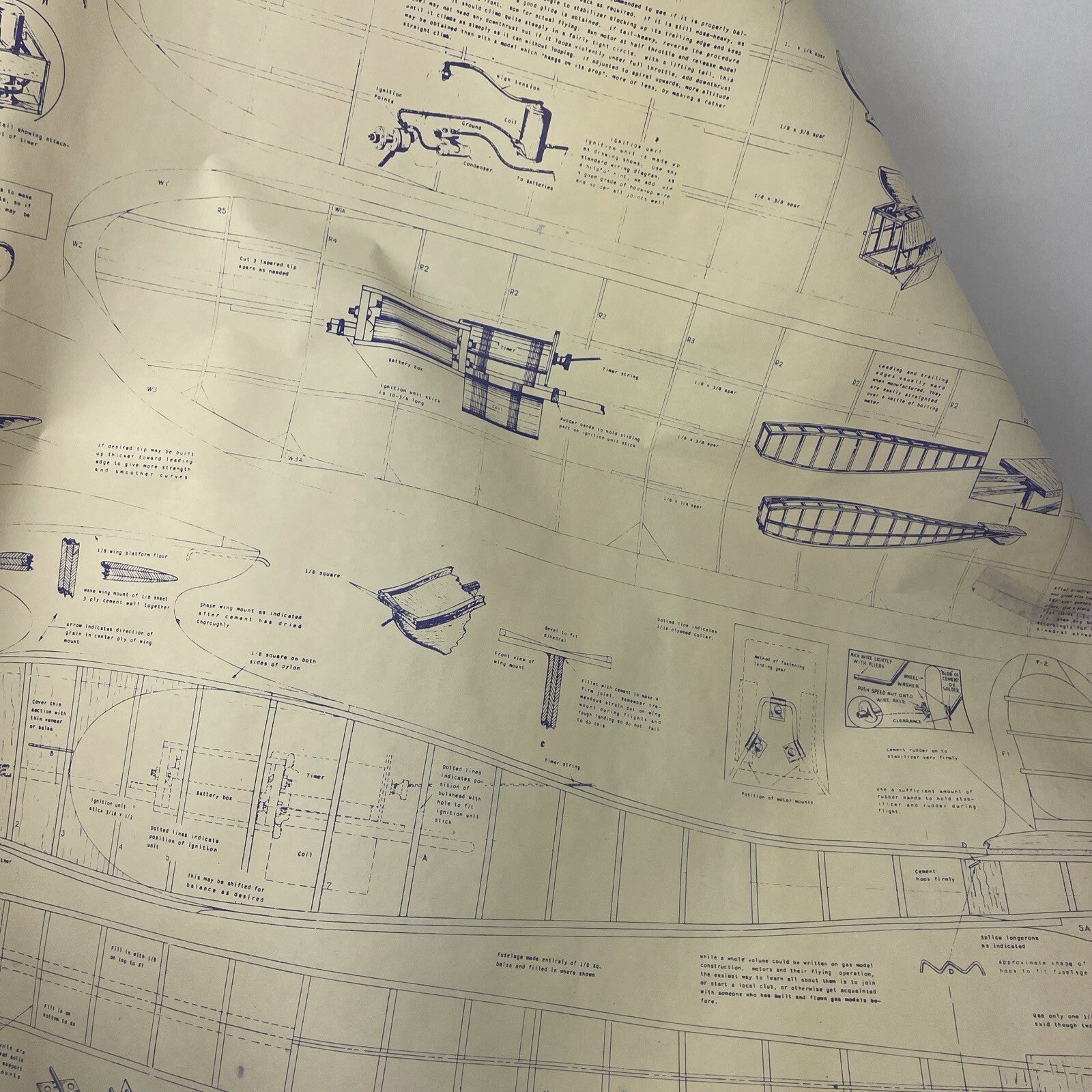 Original PLANS BLUEPRINTS RARE 1941 Playboy Junior - BALSA MODEL AIRPLANE KIT