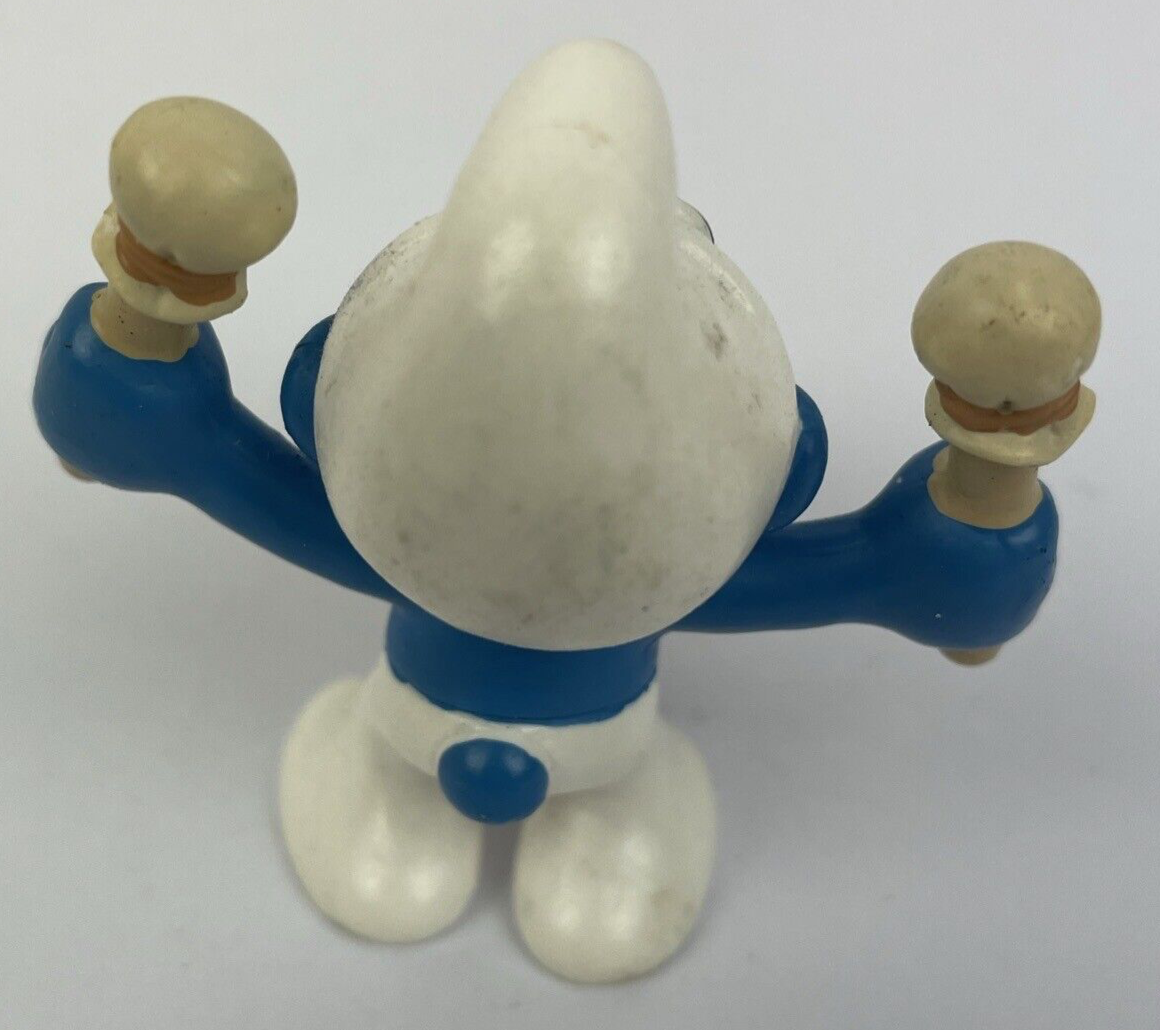 2007 Schleigh Smurfs 20707 Drummer Smurf Happy Smurfday On Drum Germany Rare
