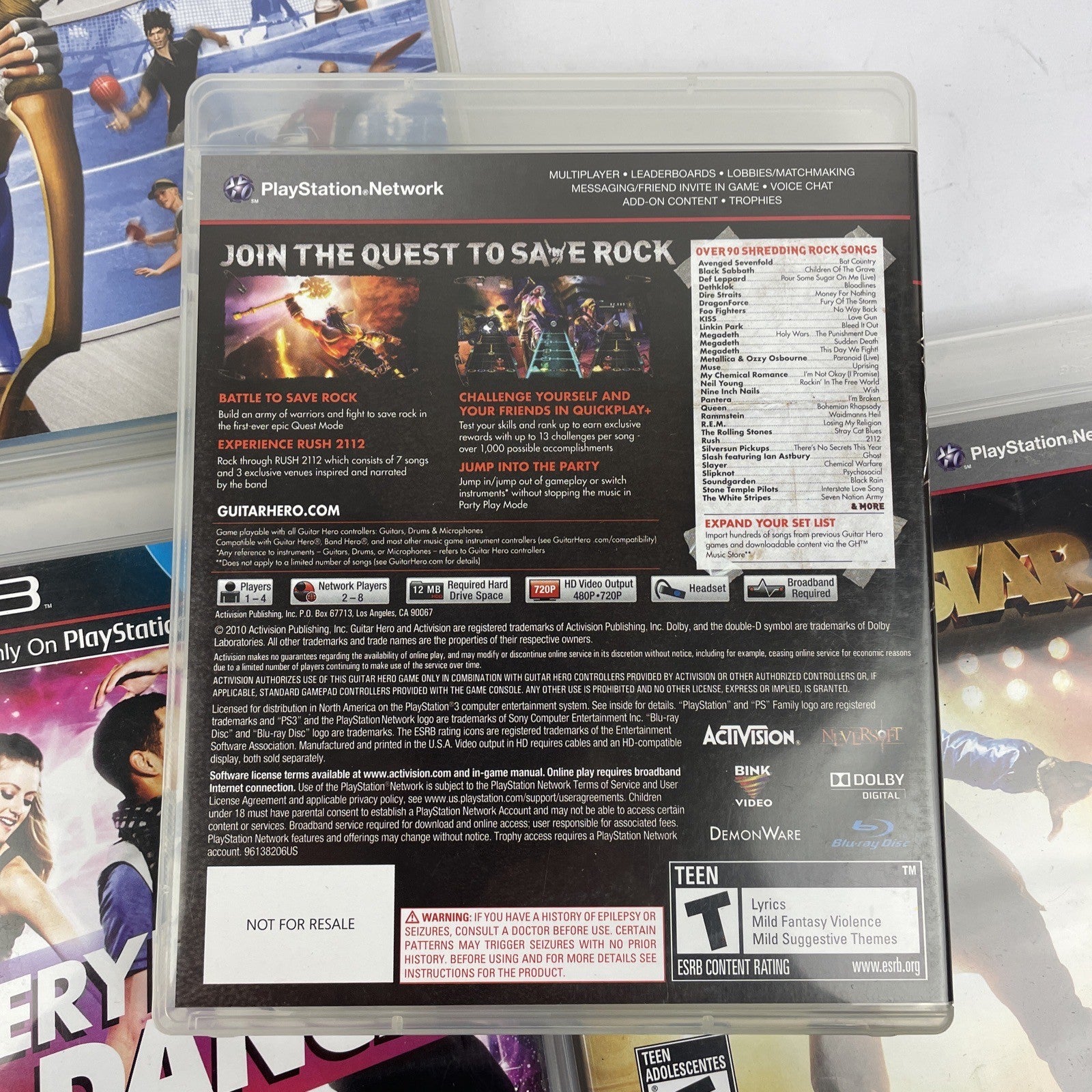 4 x Playstation 3 PS3 Guitar Hero W.O.R - Def Jam RAPSTAR - Everybody Dance - SC