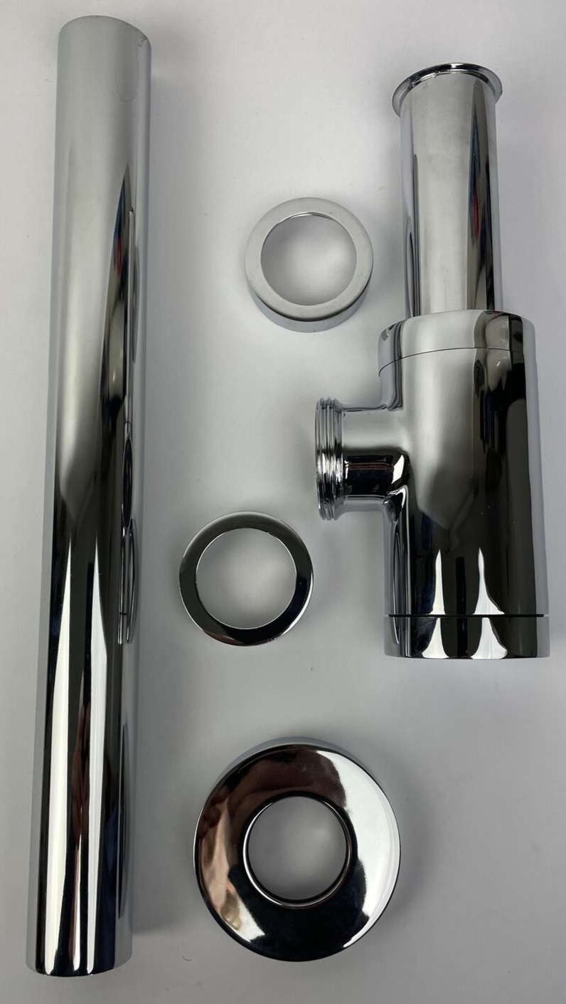 Siphon Modern Designer Decorative P Trap P-Trap Chrome NOS - LOOK