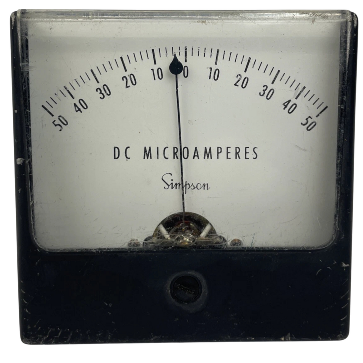 Vintage Simpson DC Panel Meter Microamperes 0-50 * Made in the U.S.A