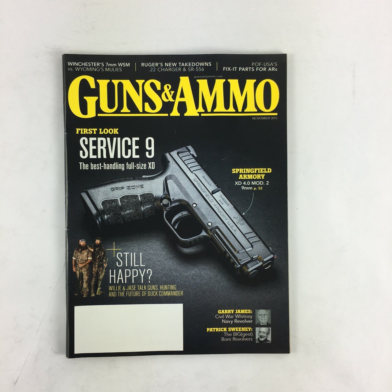 November 2015 Guns & Ammo Magazine Service 9 Springfield Armory 9mm Garry James