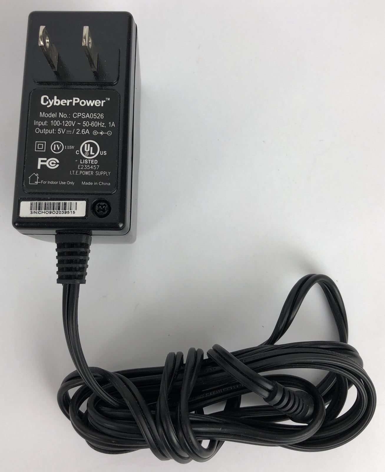 CyberPower CPSA0526 Power Supply 5V 2.6a AC Adapter (Straight Round Tip) A63