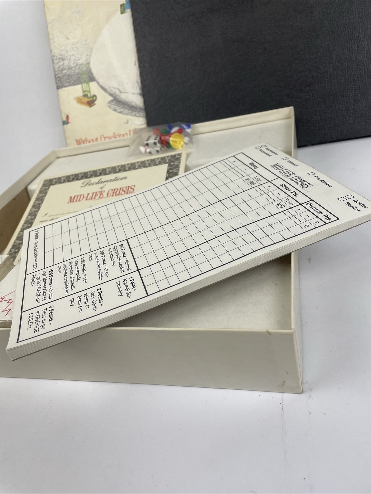 VINTAGE Mid Life Crisis Board Game COMPLETE The Game Works 1982 Old Humor Funny