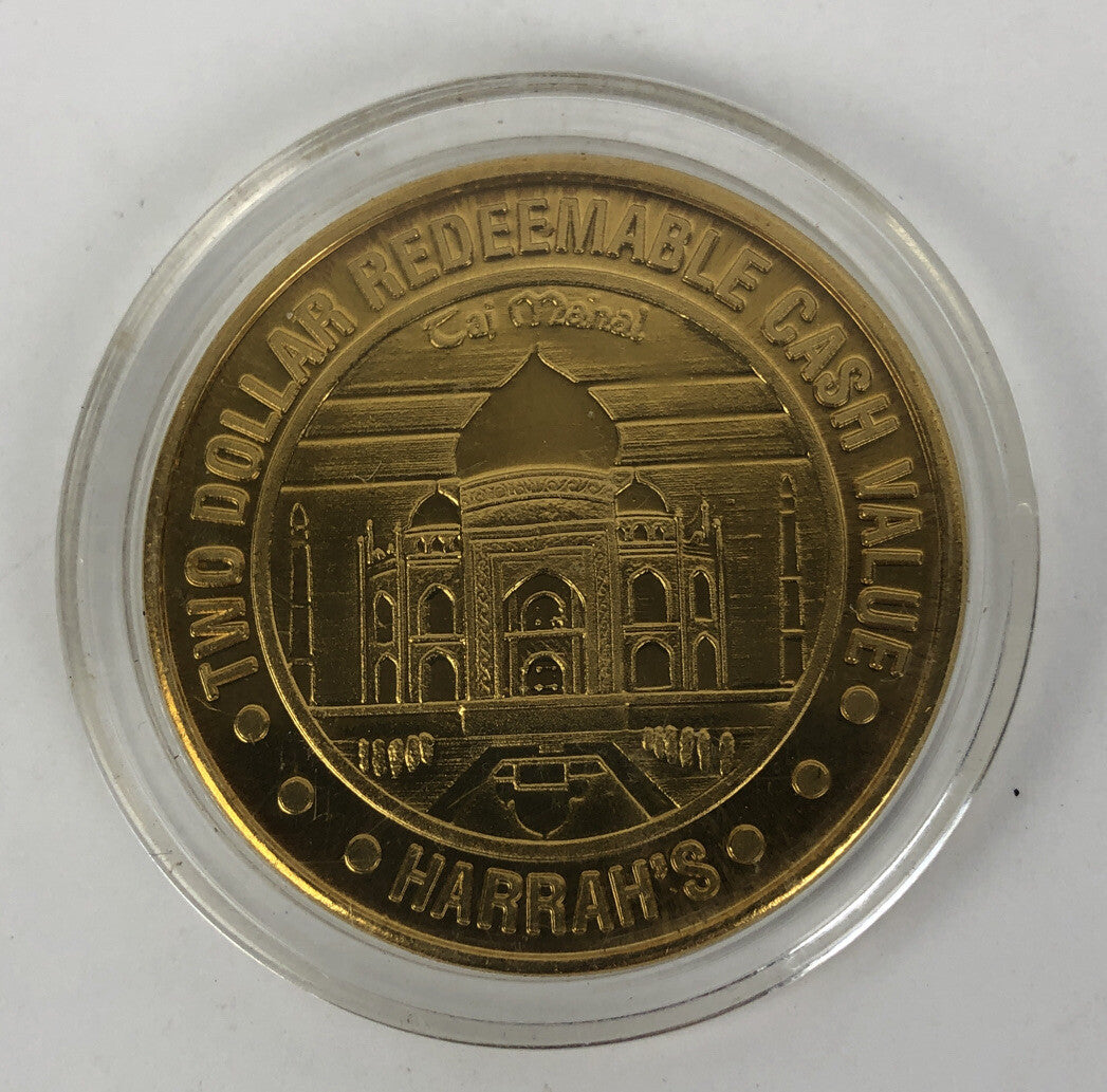 Harrah's Casino RENO 2 Dollar Token 7 Wonders of the World "TAJ MAHAL" w Case