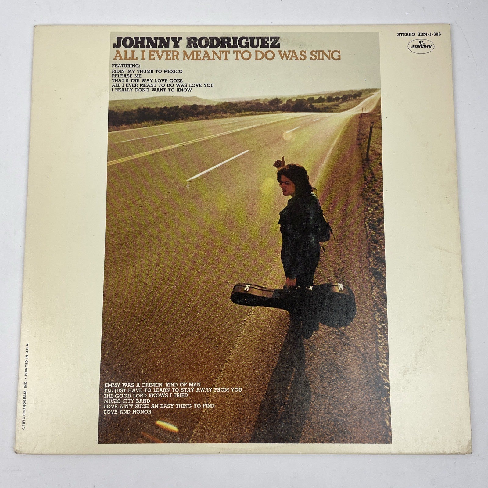 JOHNNY RODRIGUEZ "All I Ever Meant To Do Was Sing" LP 1973 SRM-1-686 STEREO
