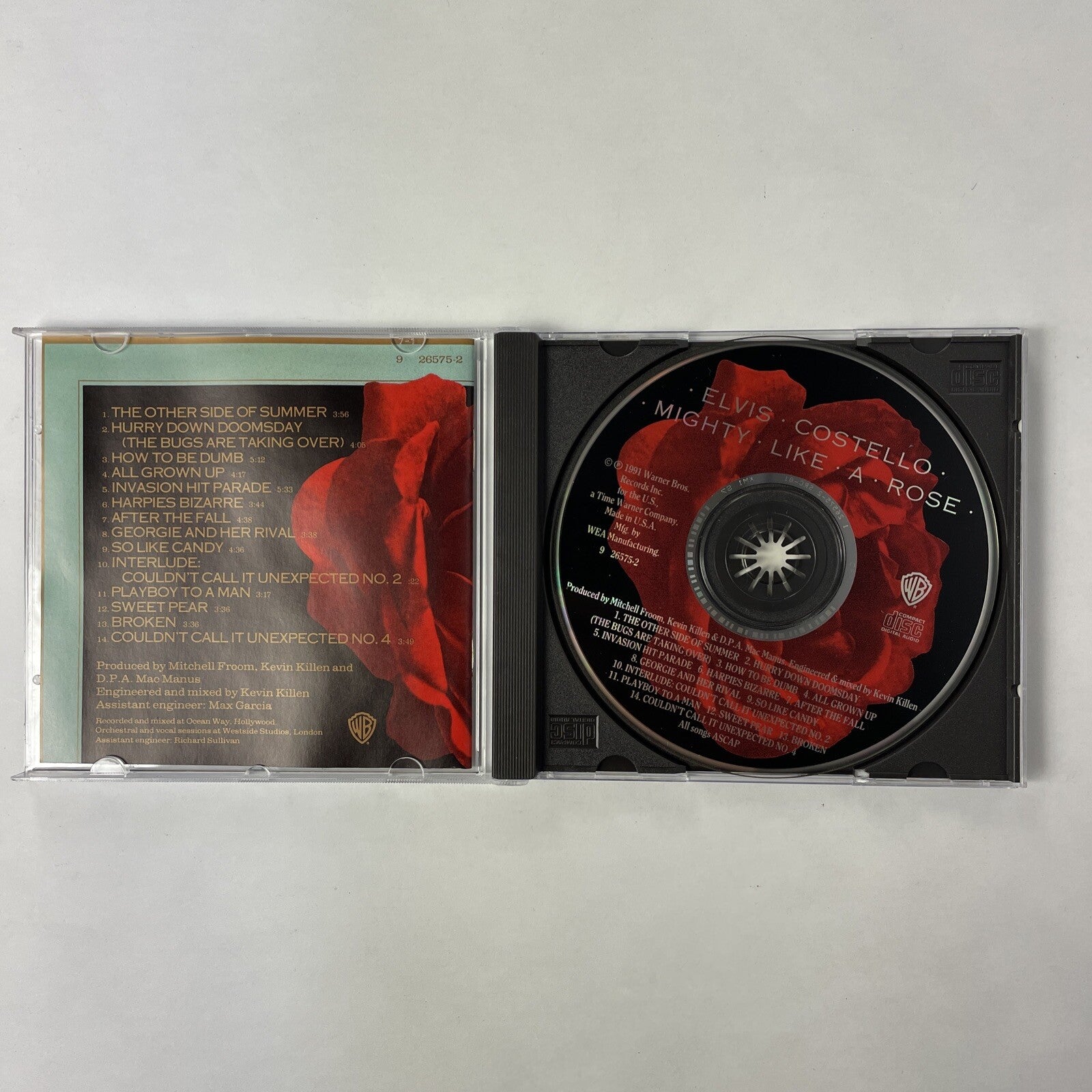 ELVIS COSTELLO - MIGHTY LIKE A ROSE - CD - Warner Brothers #28