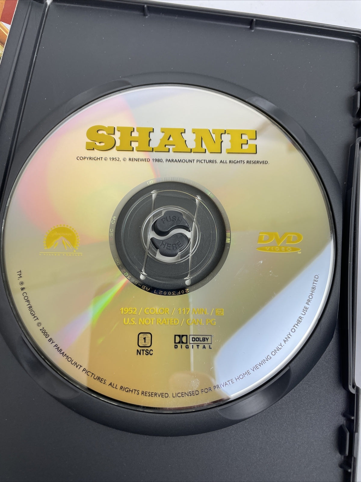 " Shane " DVD Video - Alan Ladd, Jean Arthur, 1952, Van Heflin - MINT DISC