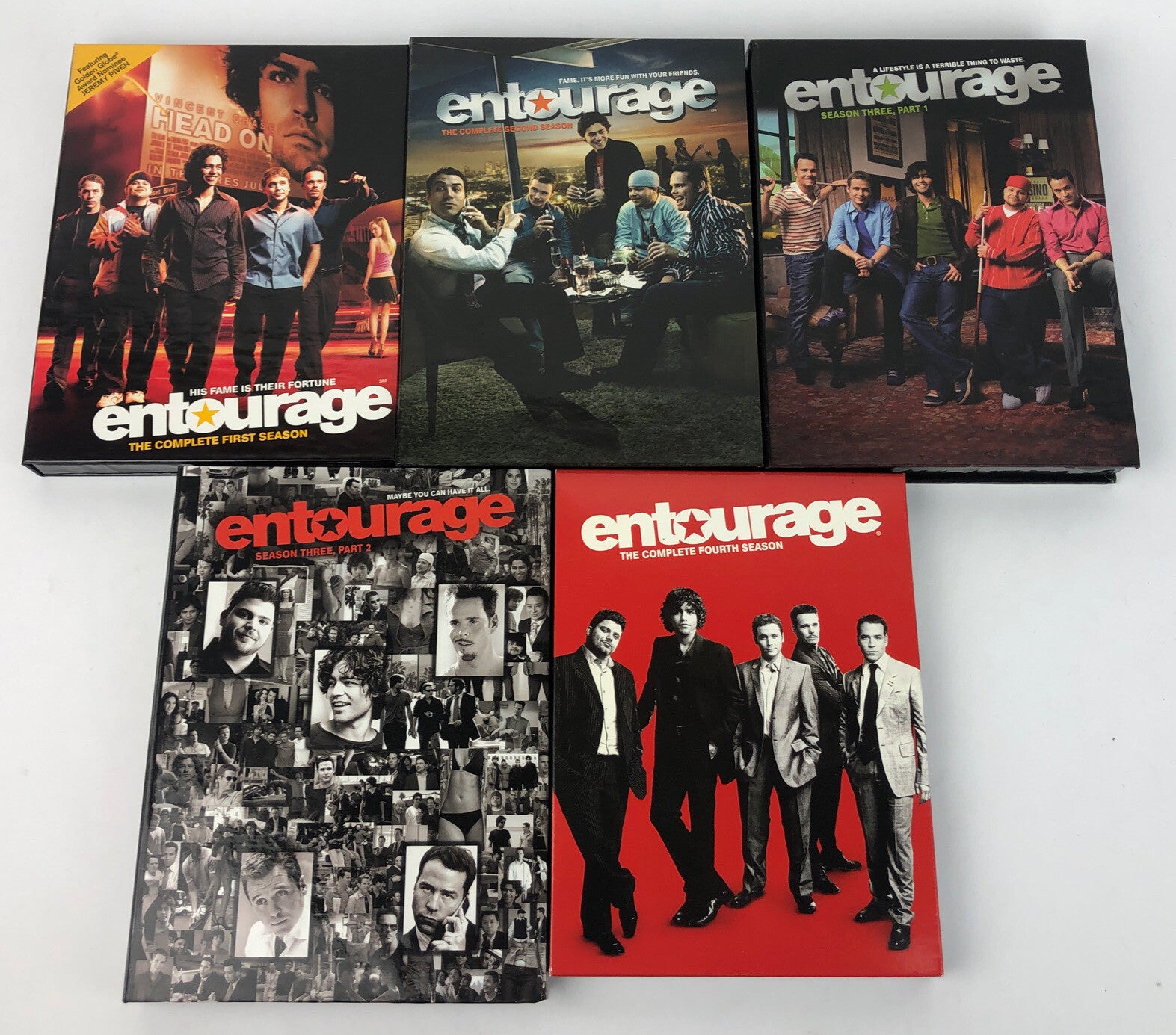 Entourage HBO Series DVD Set Lot Complete Seasons 1-4 - MINT CONDITION