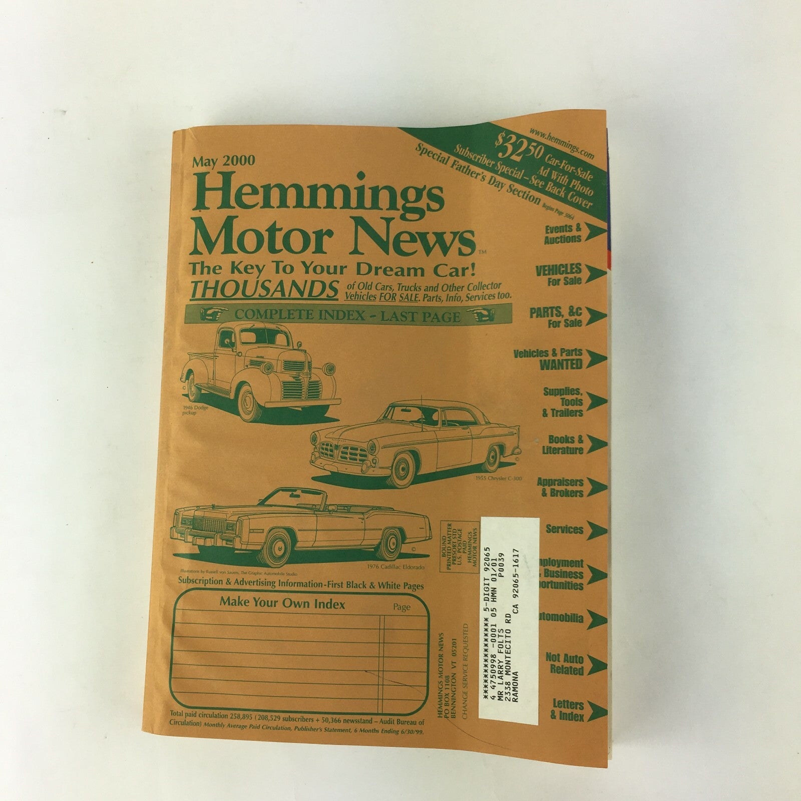 May 2000 Hemmings Motor News Magazine 1946 Dodge Pickup 1955 Chrysler C - 300