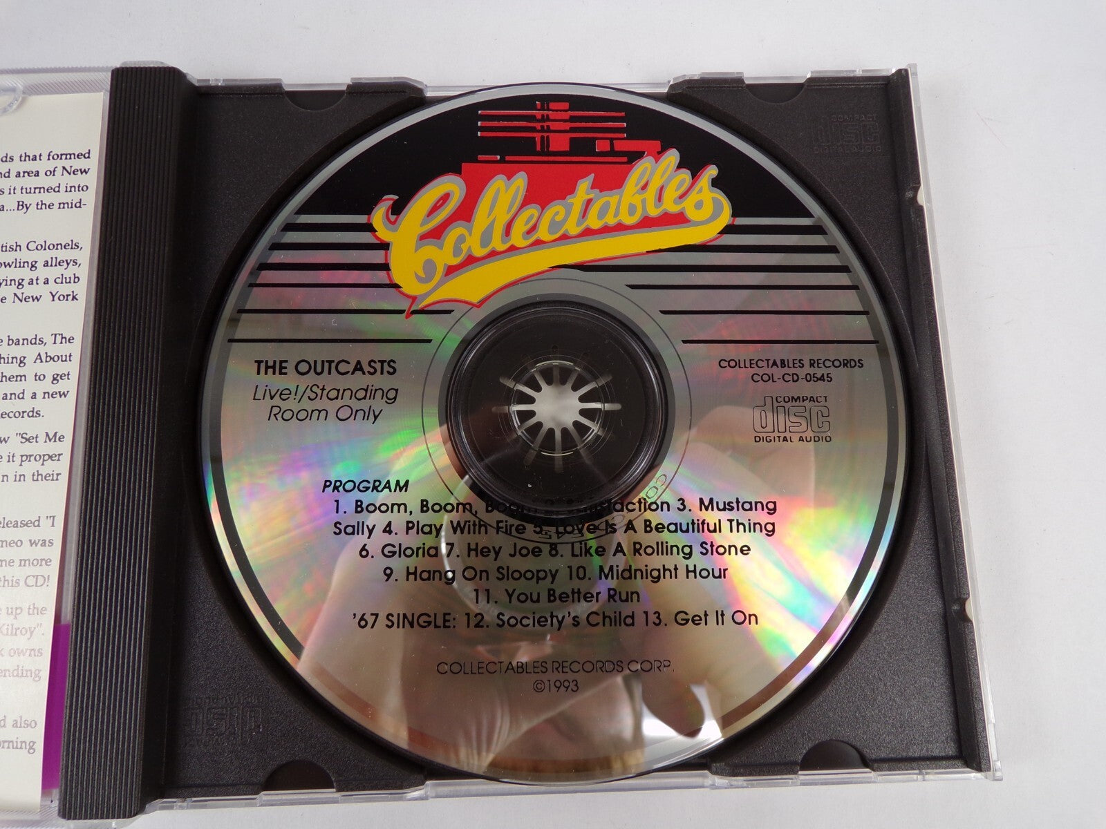 The Outcasts Live ! standing Room Only CD #10