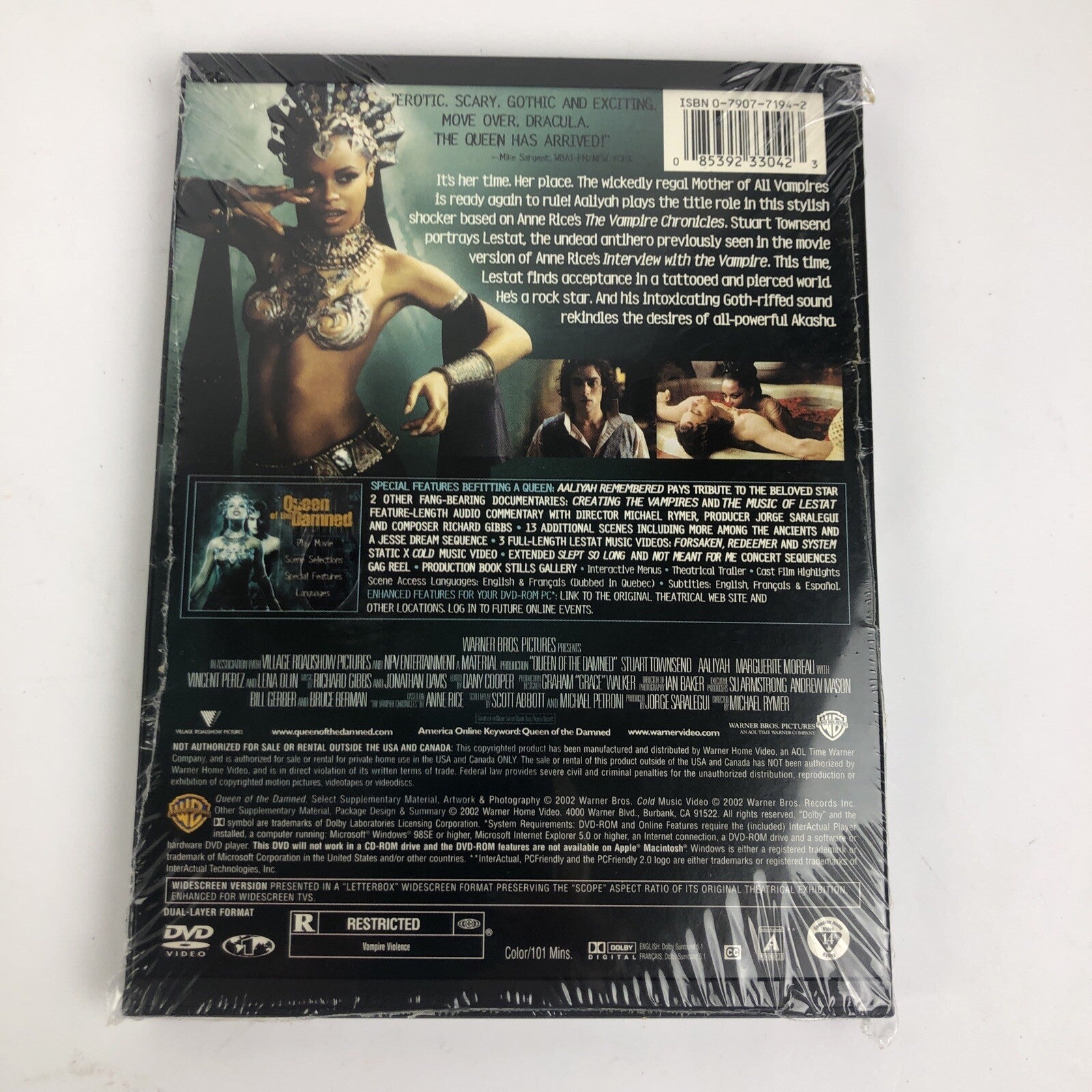 Queen of the Damned - DVD - 2002 Aaliyah Stuart Townsend Snapcase Horror * MINT