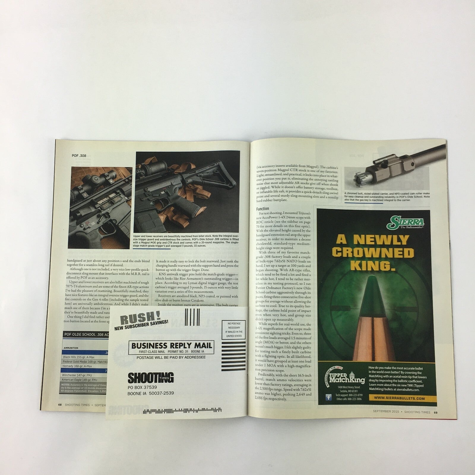 September 2015 Shooting Times Magazine .22 Trio .410 Bore Shotshell .177 Octane