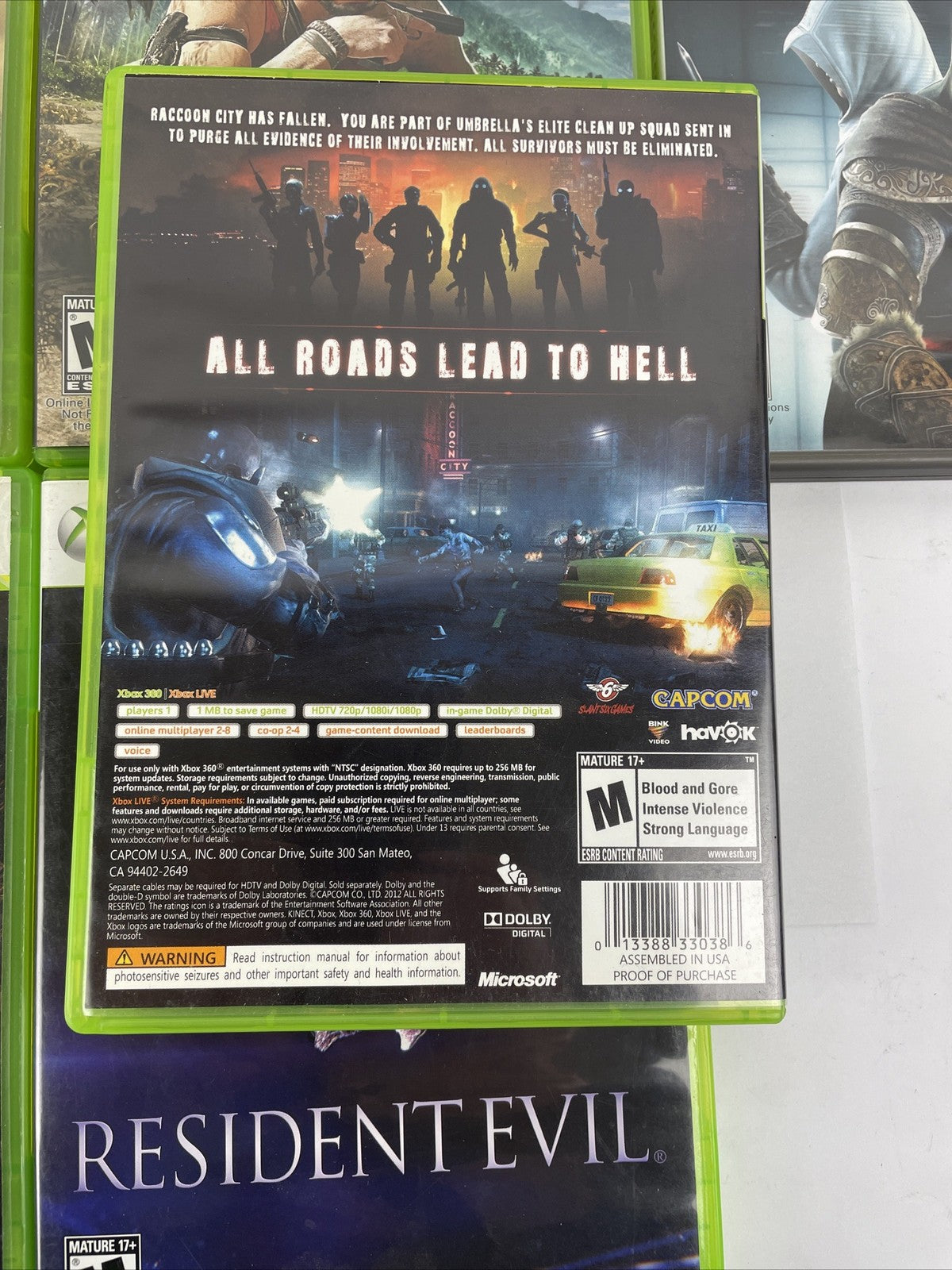 6 x XBOX 360 Action War Game Lot Complete W/ Manuals Resident Evil, Gears of War