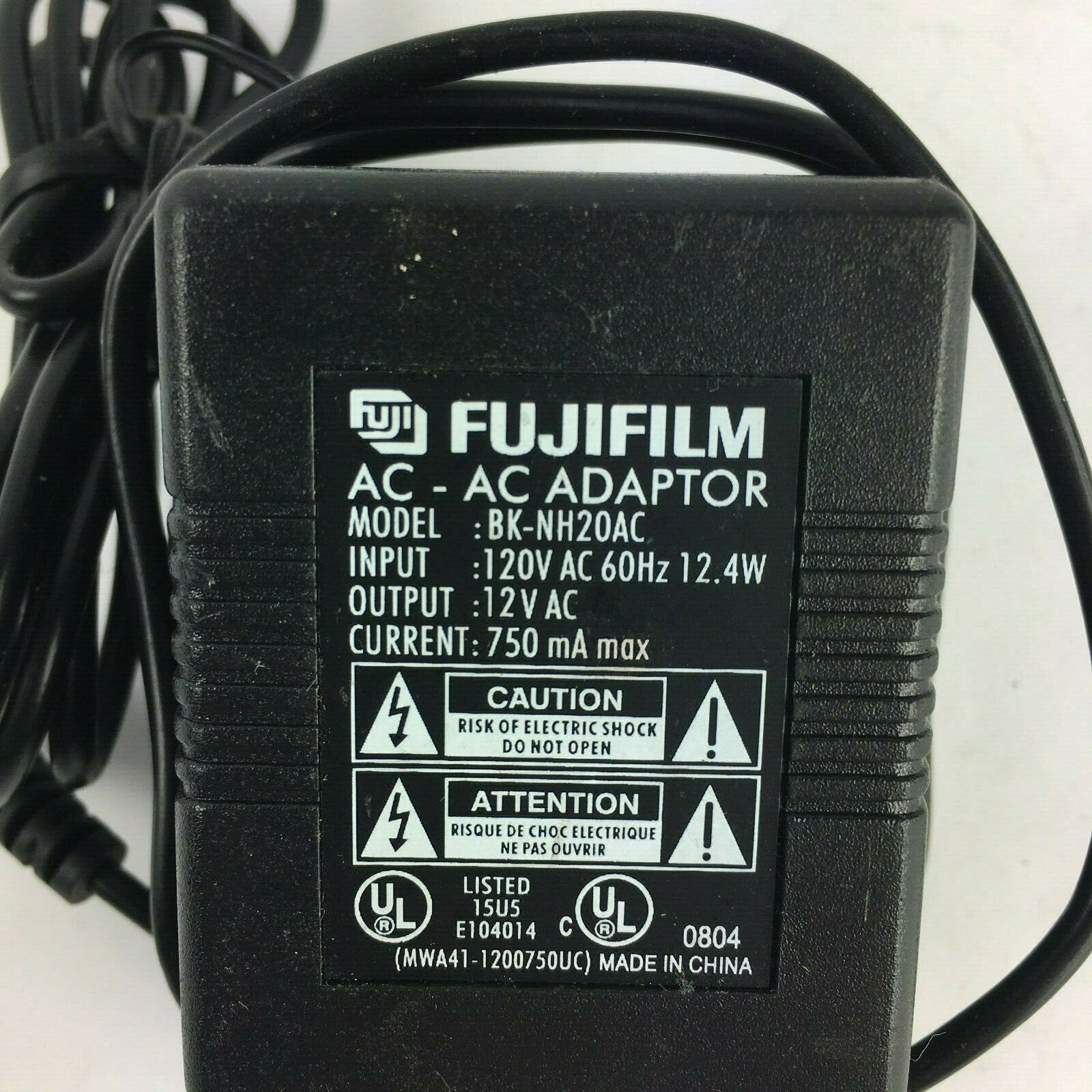 Genuine Fujifilm BK-NH20AC Output 12V 750mA Power Supply Adapter A9