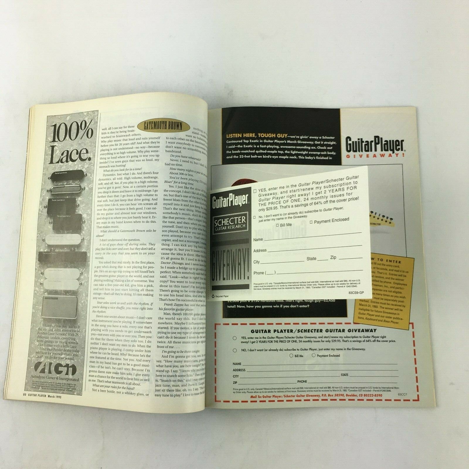 March 1993 Guitar Player Magazine Shootout! British Blues Mike Leni Stern
