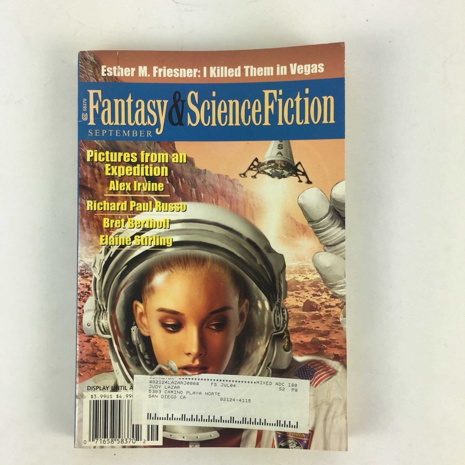 September Fantasy&Science Fiction AlexIrvine Richard PaulRusso Esther M.Friesner