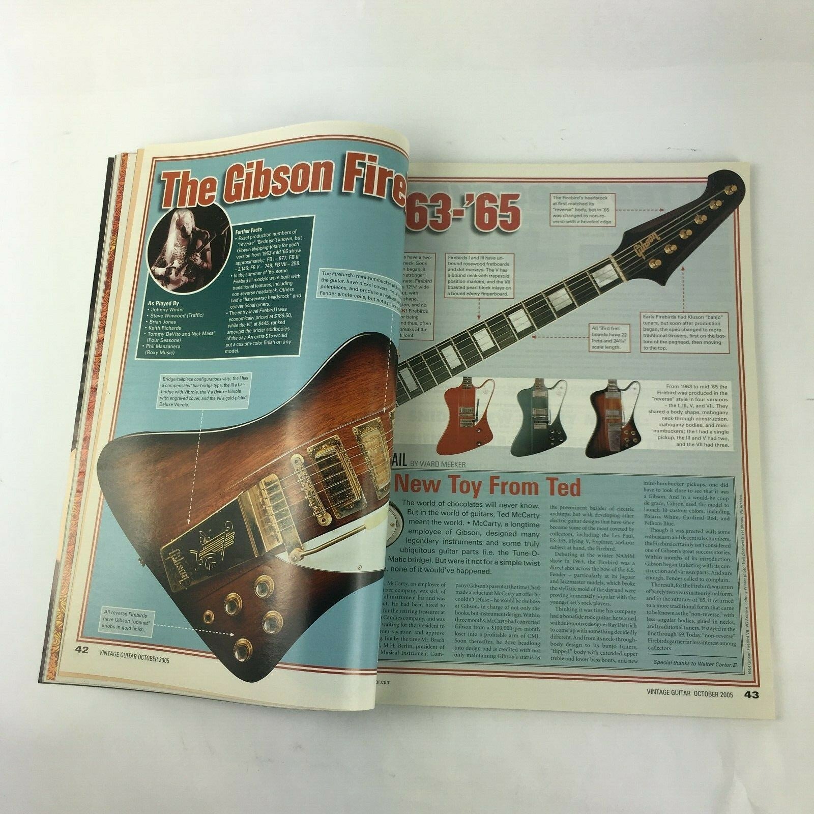 October 2005 Vintage Guitar Magazine Gibson Firebird Judas Priest Joe Maphis