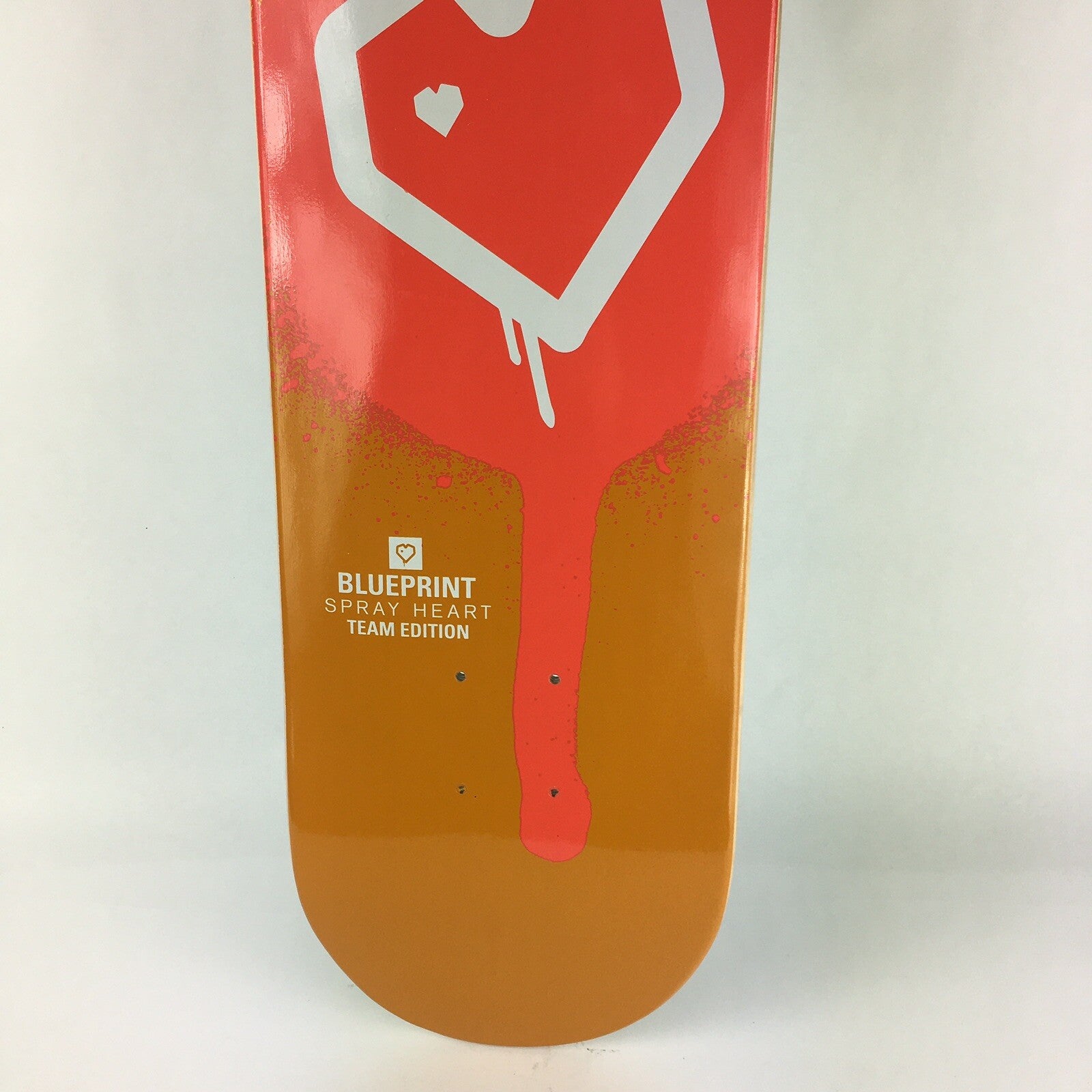 BLUEPRINT skateboards deck 8” RARE quality Spray Heart Orange Yellow