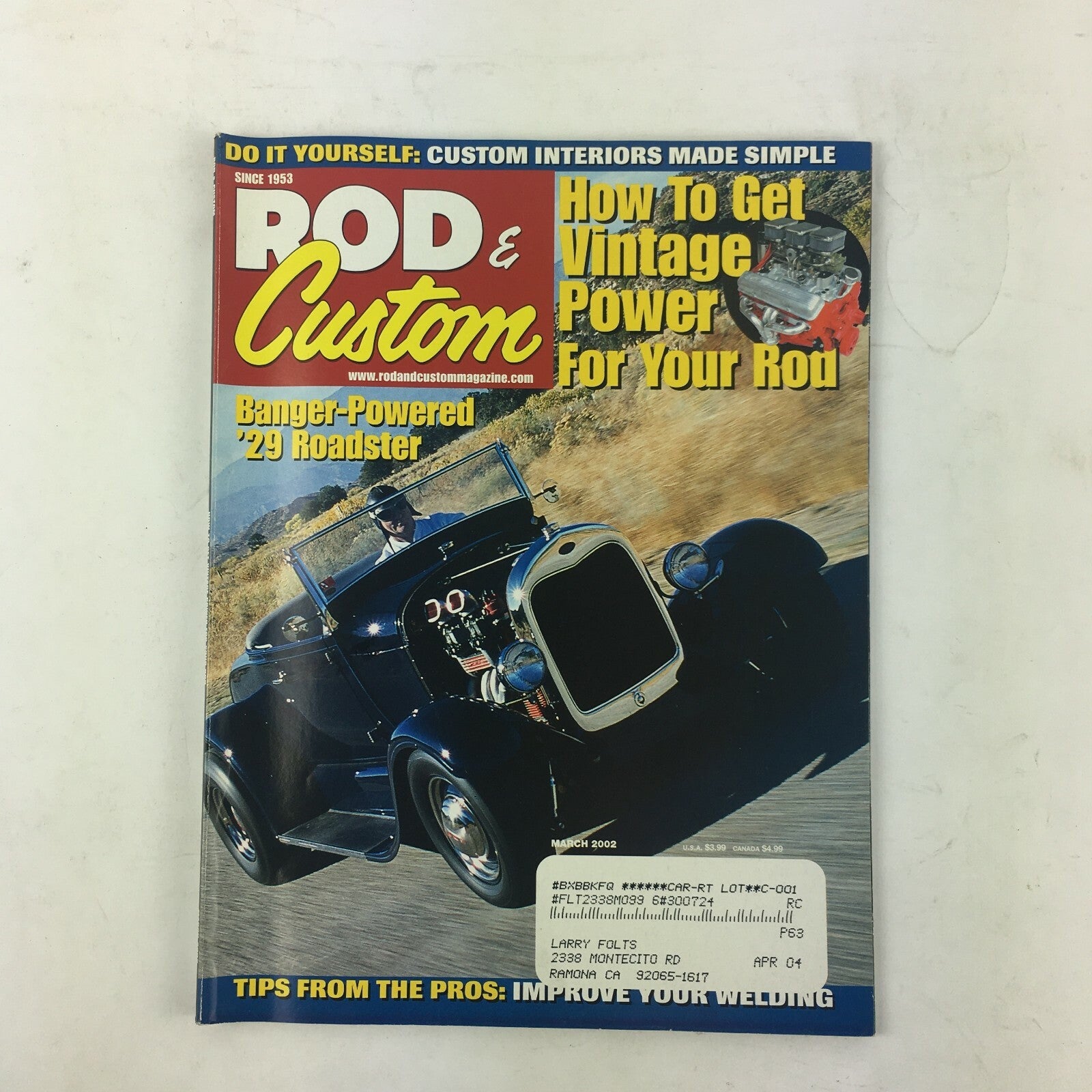 March 2002 Rod&Custom Magazine How to Get Vintage Power For Your Rod 29 Roadster