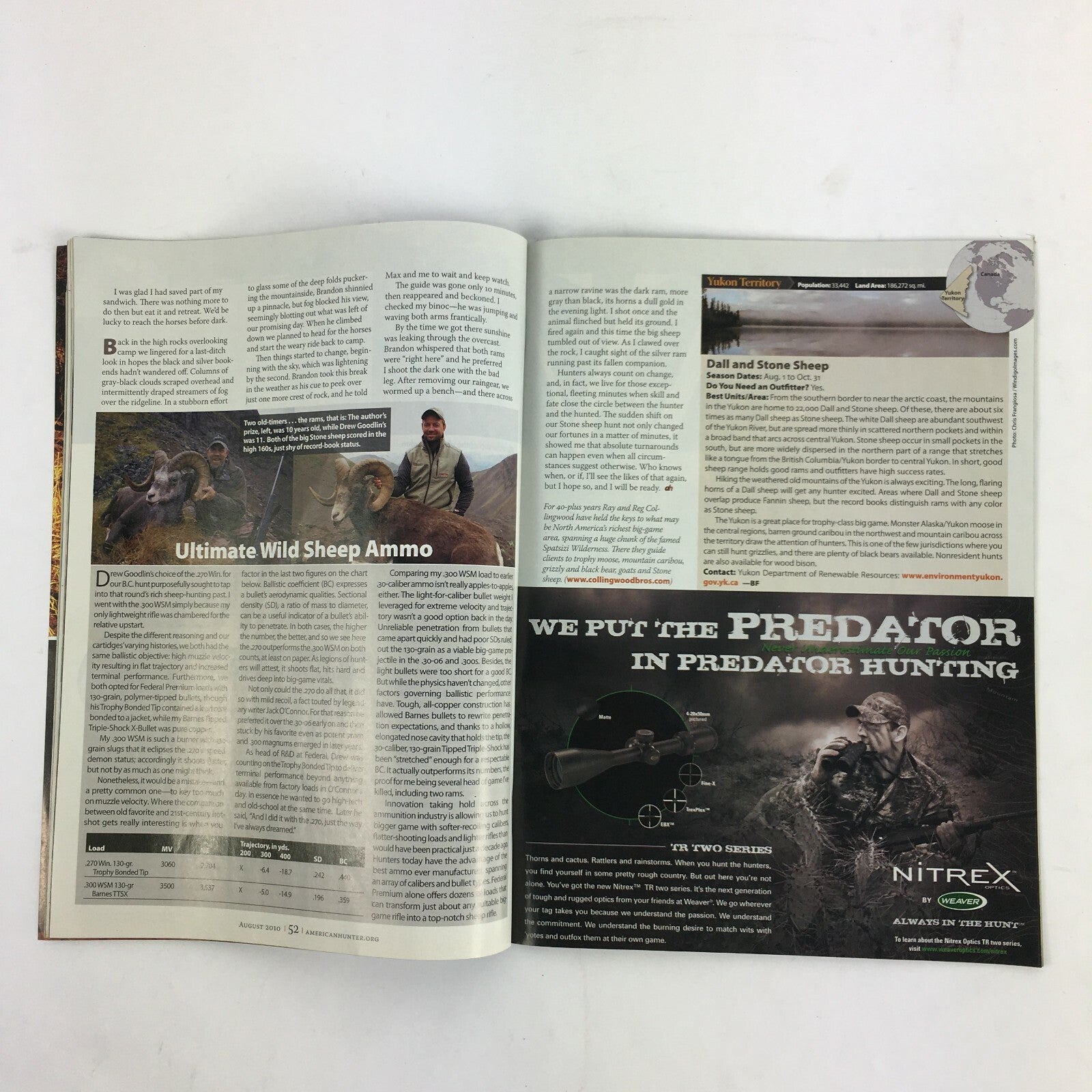 August 2010 American Hunter Magazine 24 Pages of Canadian Adventure Manitoba