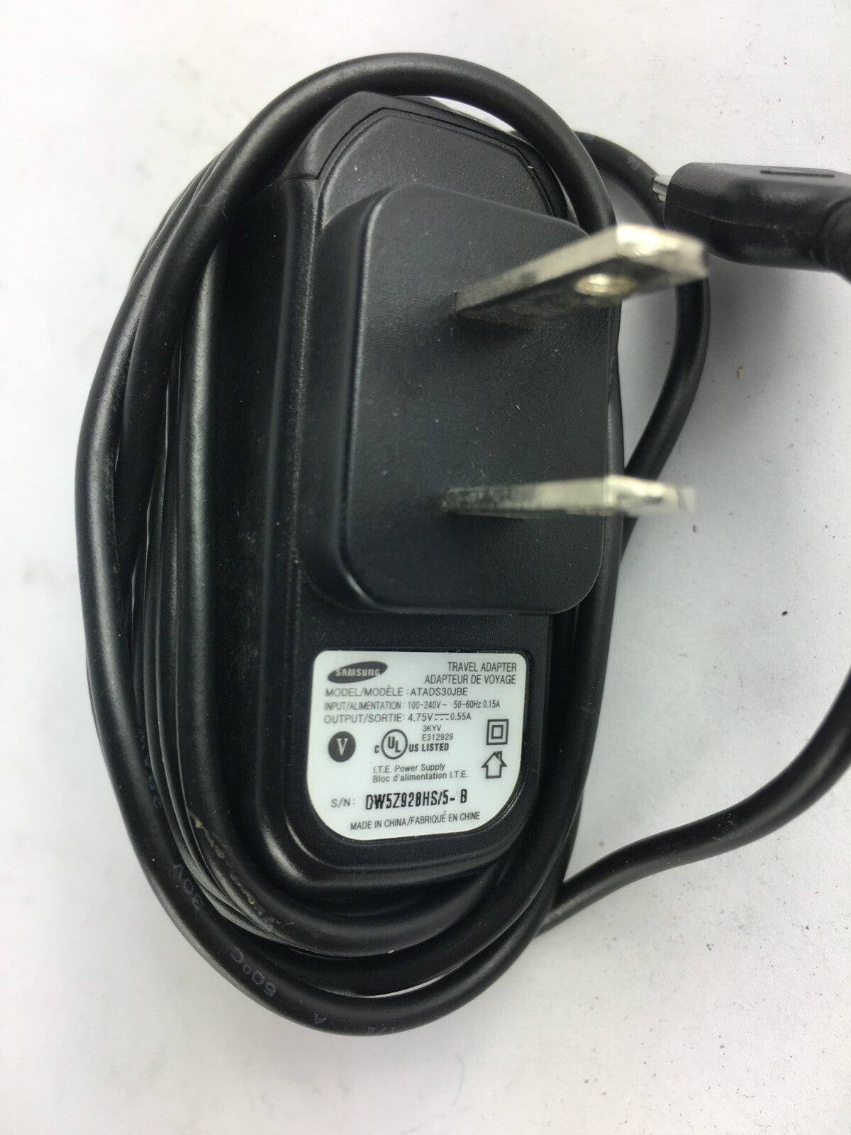 Genuine Samsung ATADS30JBE Output 4.75V 550mA Power Supply Adapter A22