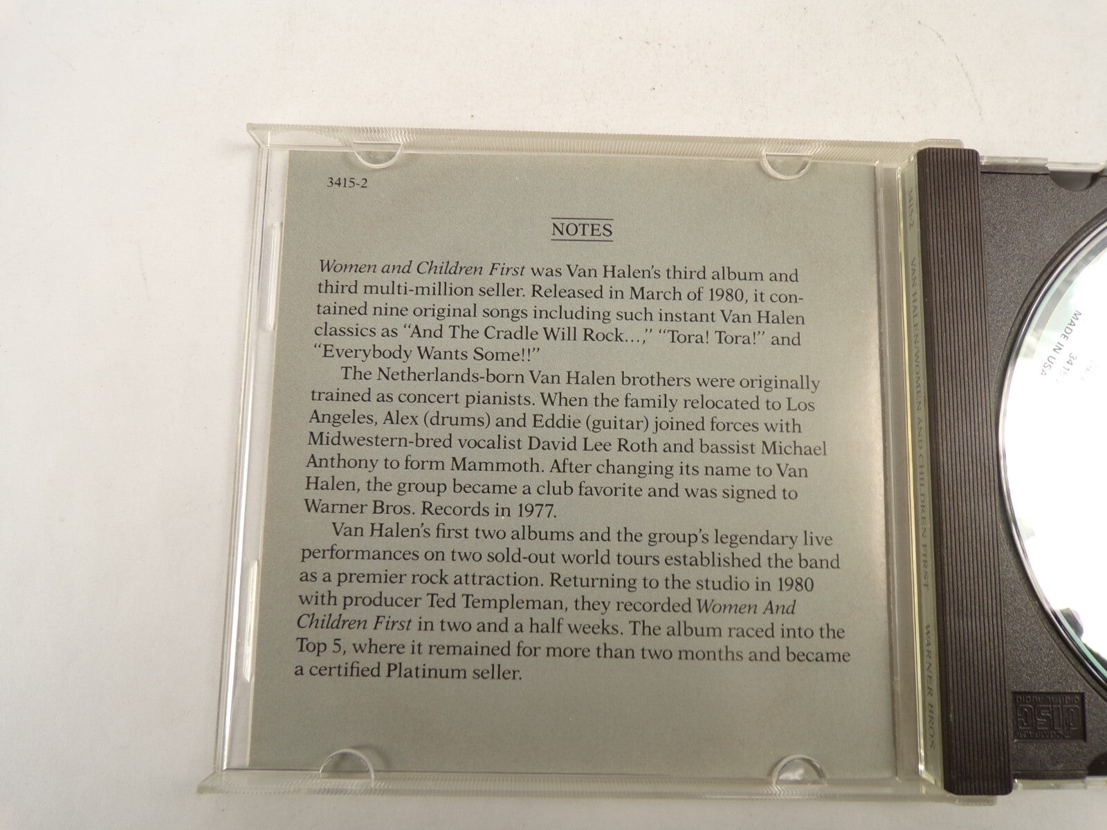 Van Halen Women And Children First And The Cradle Will Rock Fools CD#53
