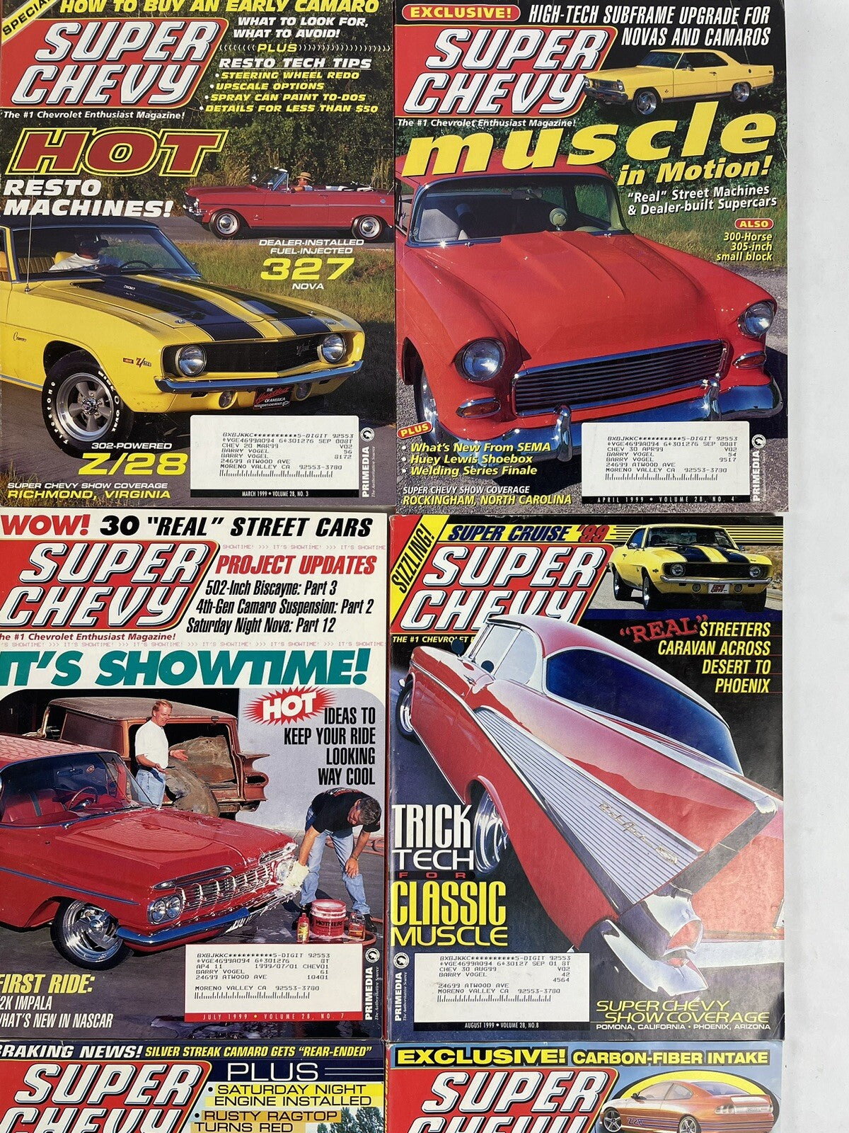 Lot of 12: SUPER CHEVY MAGAZINES Complete Full Set 12 issues Jan to Dec 1999