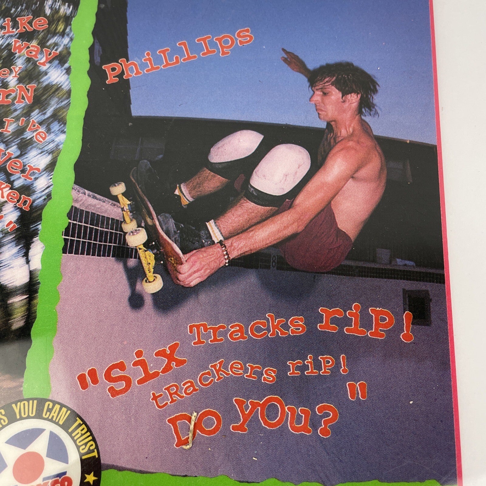 Huge lot of vintage Tracker Trucks trade show display advert proofs and skateboarding memorabilia.