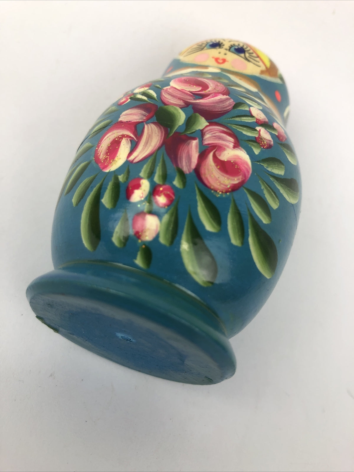 Vintage Beautiful Wood Nesting Dolls - SET OF 5 HAND PAINTED 3.5" DOWN TO MINI
