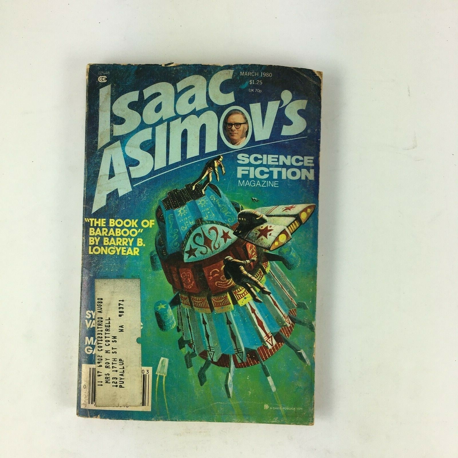 March 1980 Isaac Asimov's Science Fiction Magazine The Book of Baraboo by Barry